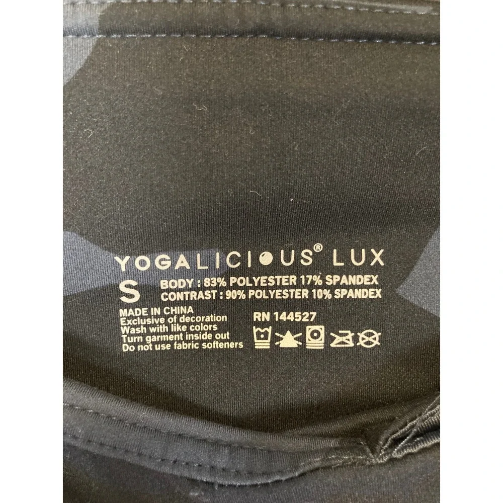 Activewear Yogalicious Lux Women‎ S Blue Camo High Waist Biker Shorts Pockets